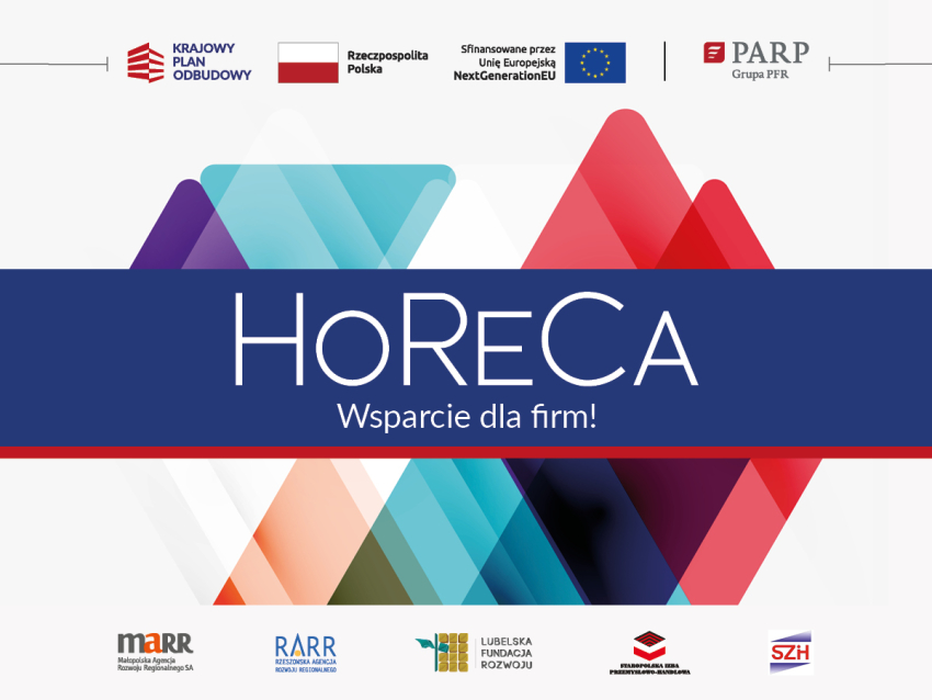 Baner internetowy z informacją HORECA Wsparcie dla firm