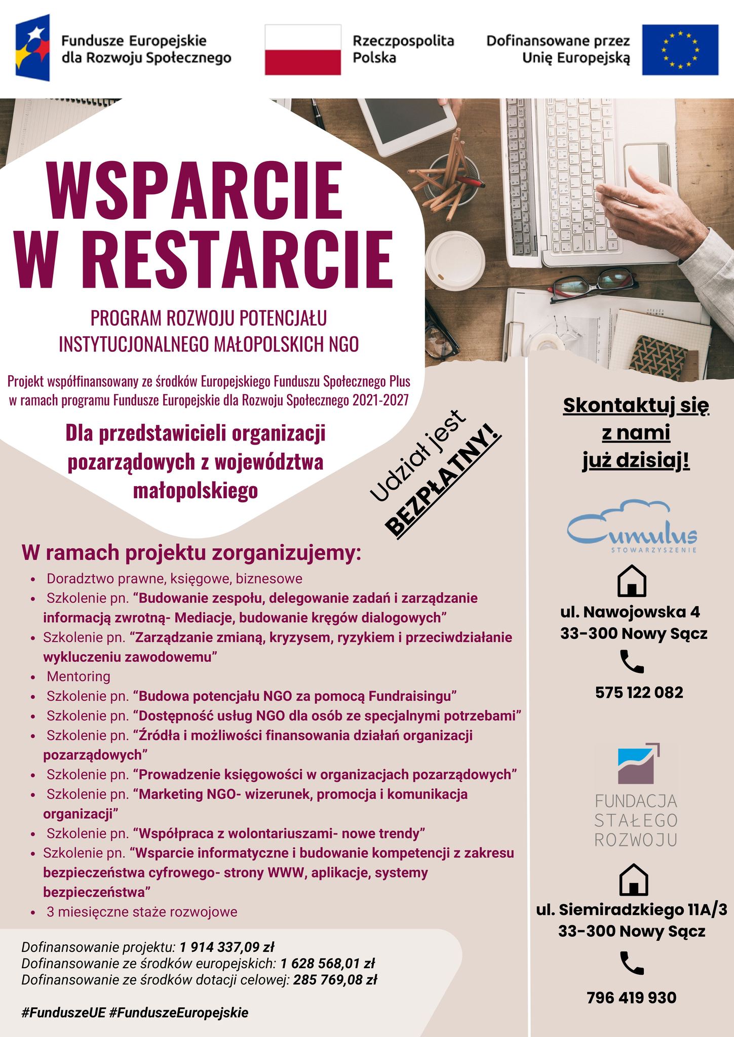 Plakat z informacją 