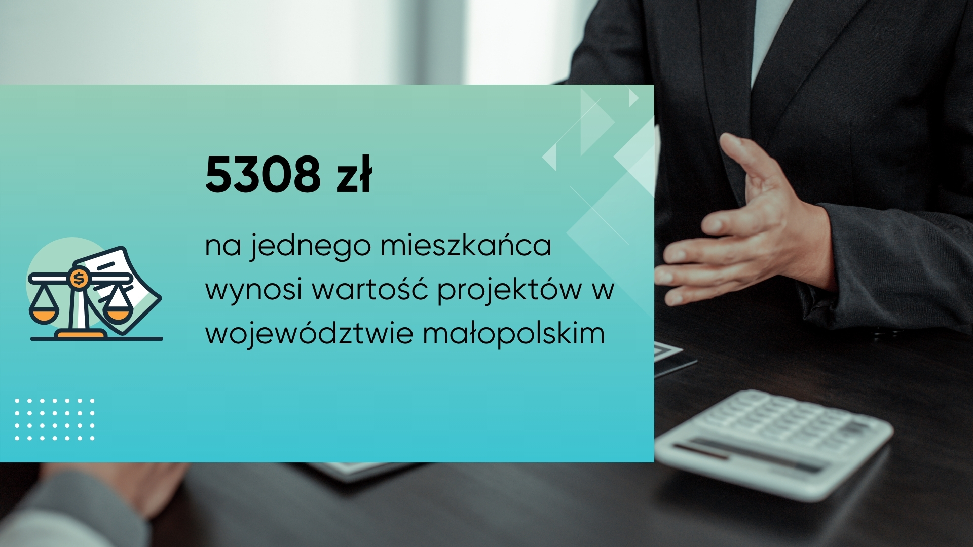 5308 zł na jednego mieszkańca wynosi wartość projektów w woj. małopolskim.