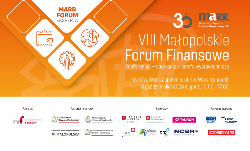 baner z tytułem VIII Małopolskie Forum Finansowe