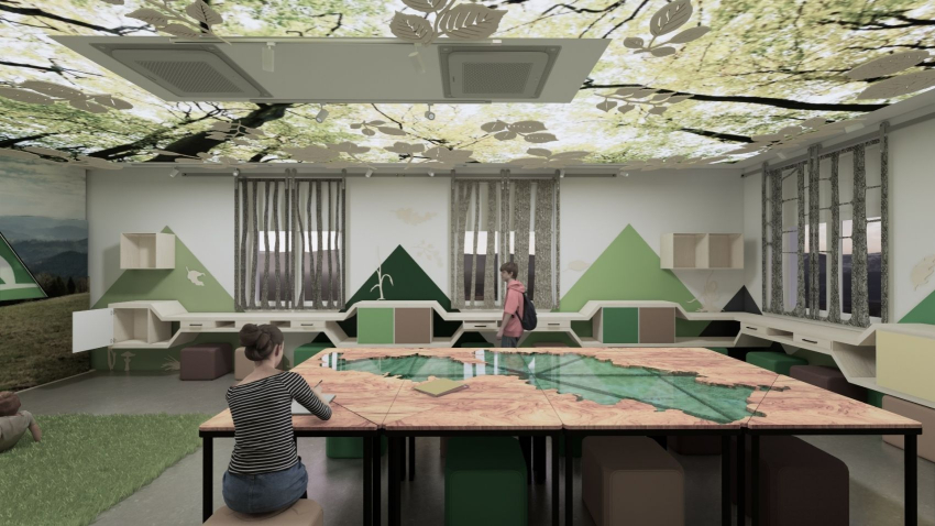 Wizualizacja sali wystawowej