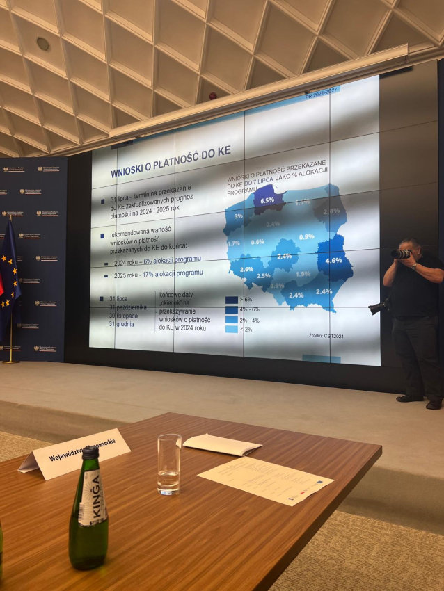 Informacje o Wnioskach o płatność do KE wyświetlone na ekranie.