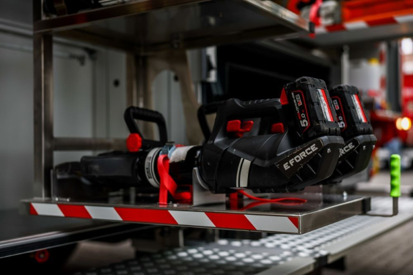 Wyposażenie samochodu strażackiego.