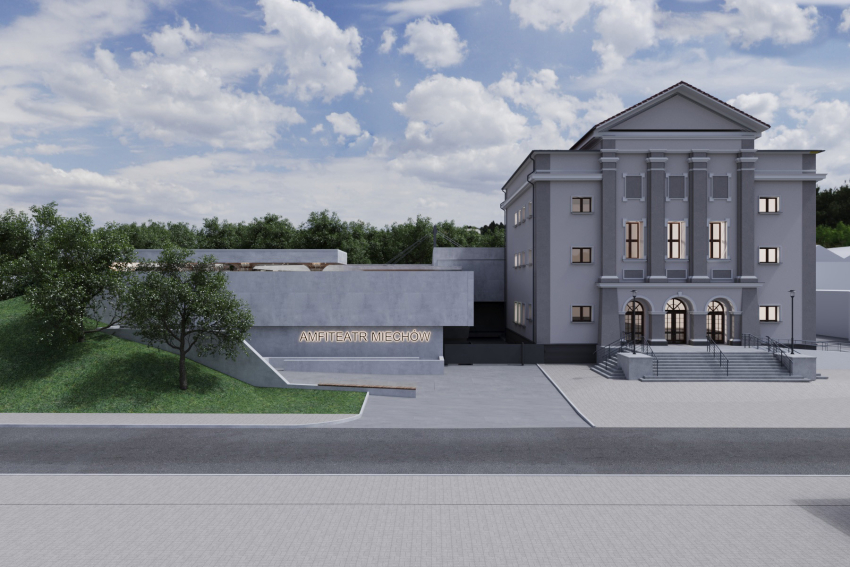 Wizualizacji Amfiteatru w Miechowie.