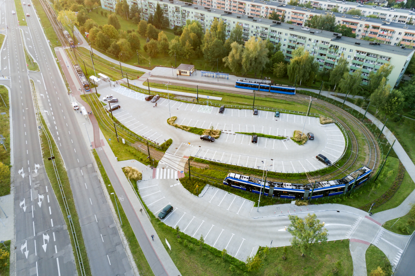 Park and Ride z lotu ptaka.