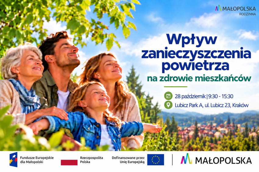 Rodzina: mama, tata, córka i babcia oddychają dobrym powietrzem.