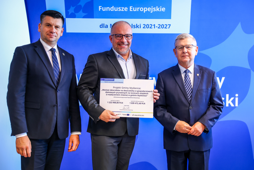 Łukasz Smółka, Marszałek Województwa Małopolskiego, Robert Bylica, zastępca burmistrza Myślenic, Witold Kozłowski, Wicemarszałek Województwa Małopolskiego