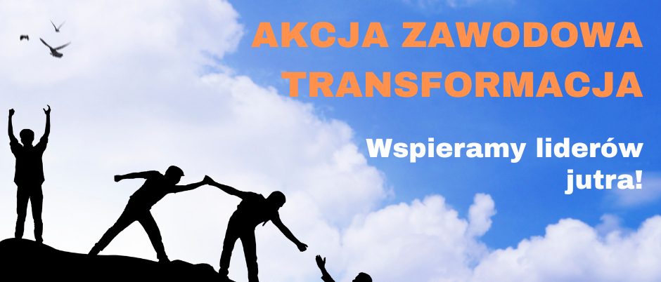 Grafika ilustracyjna projektu unijnego Akcja Zawodowa Transformacja