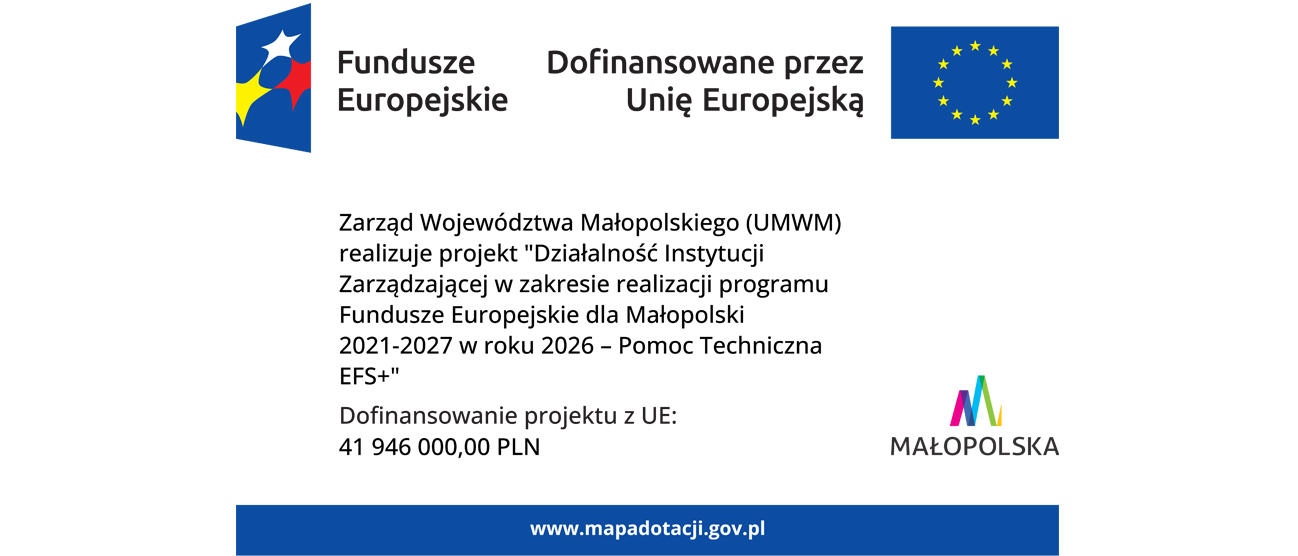Plakat z informacją o projekcie.