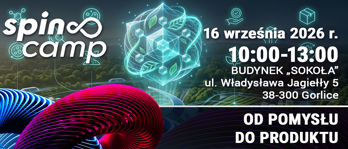 Grafika ilustracyjna wydarzenia SPIN Camp w Gorlicach, 16.09.2026, g. 10-13