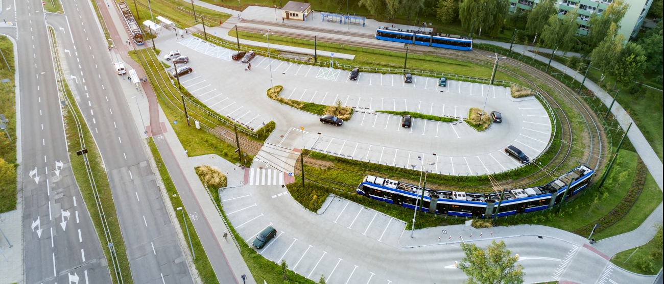 Park and Ride z lotu ptaka.