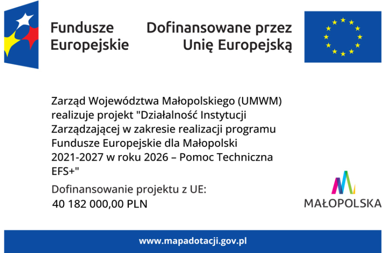 Plakat z informacją o projekcie.